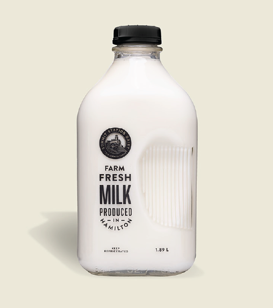 Summit Station Dairy's 1.8L Whole Milk in a glass bottle