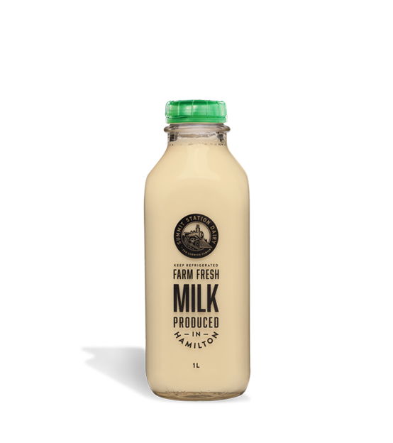 Summit Station Dairy's 1L Eggnog in a glass bottle